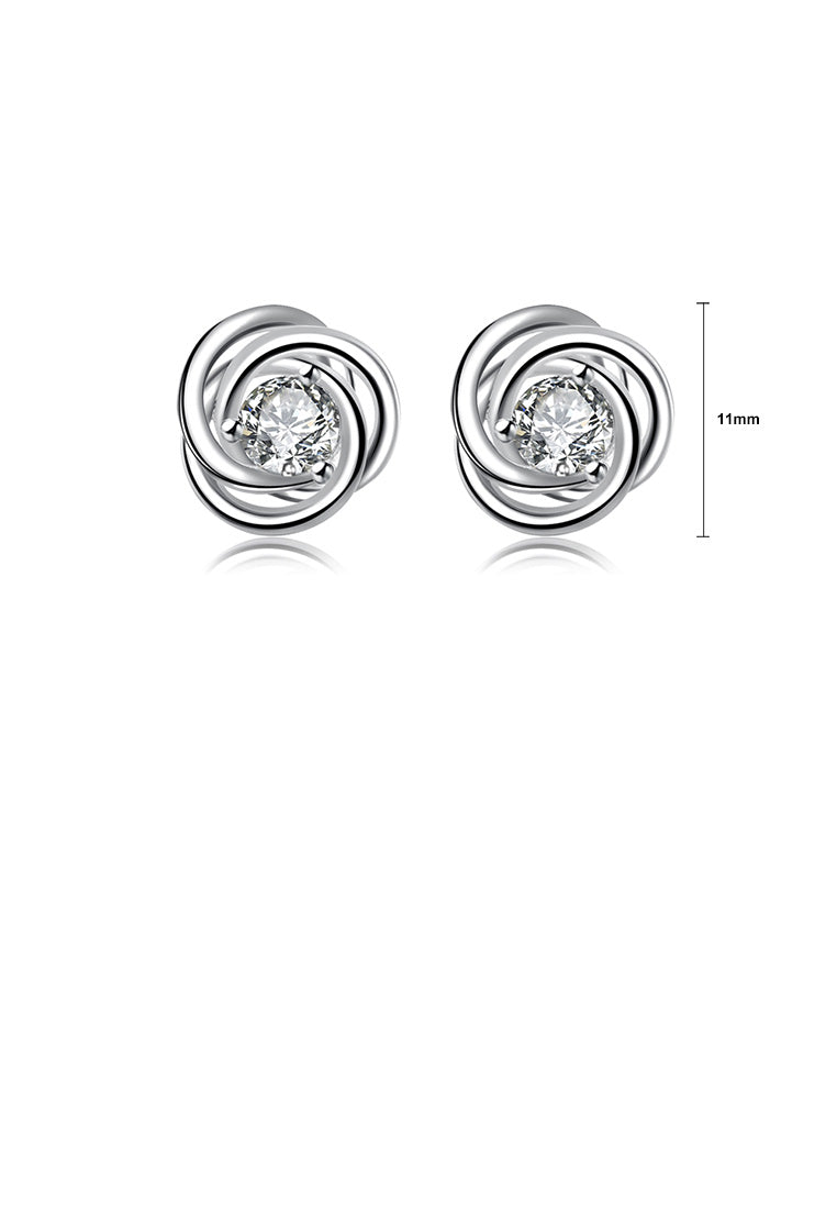 Simple and Fashion Pattern Cubic Zircon Stud Earrings