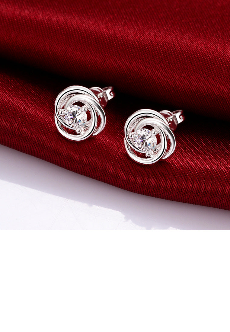 Simple and Fashion Pattern Cubic Zircon Stud Earrings