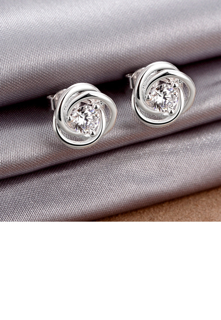 Simple and Fashion Pattern Cubic Zircon Stud Earrings