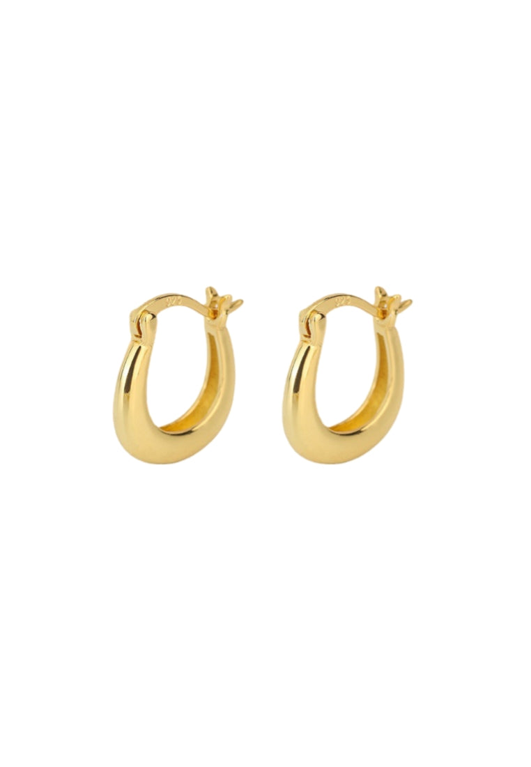 925 Sterling Silver Plated Gold Fashion Vintage Frosted Geometric Earrings