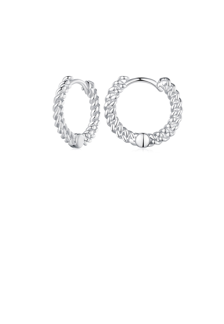 925 Sterling Silver Fashion Simple Twist Geometric Circle Earrings