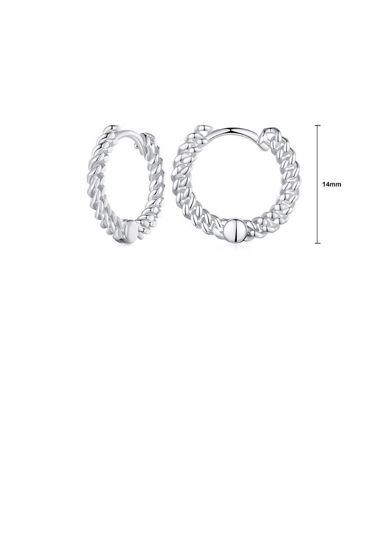 925 Sterling Silver Fashion Simple Twist Geometric Circle Earrings
