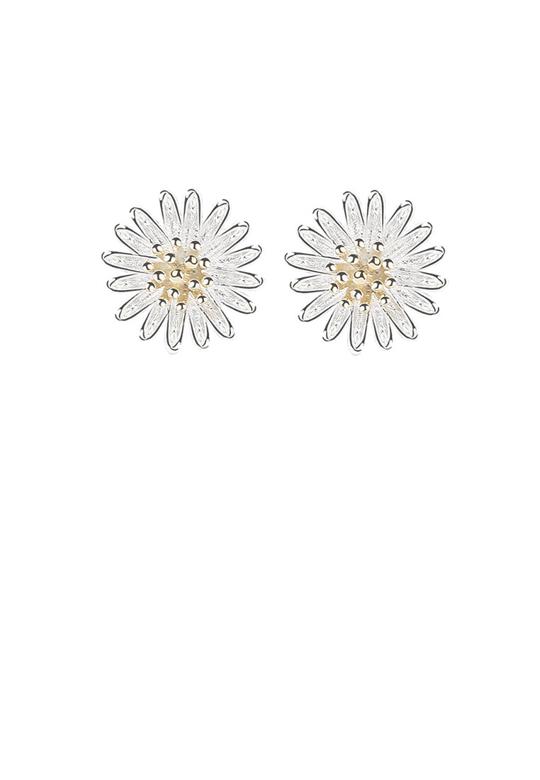 925 Sterling Silver Simple Fashion Daisy Stud Earrings
