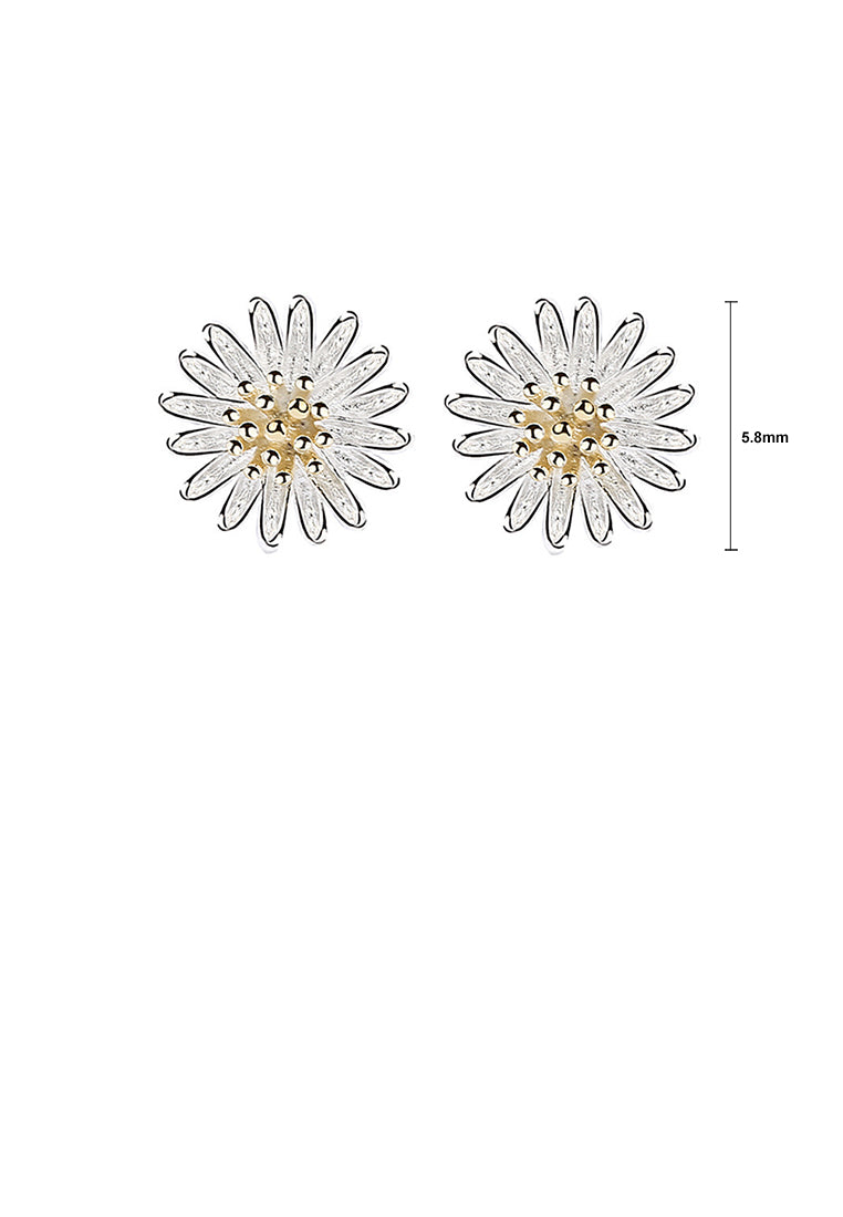 925 Sterling Silver Simple Fashion Daisy Stud Earrings
