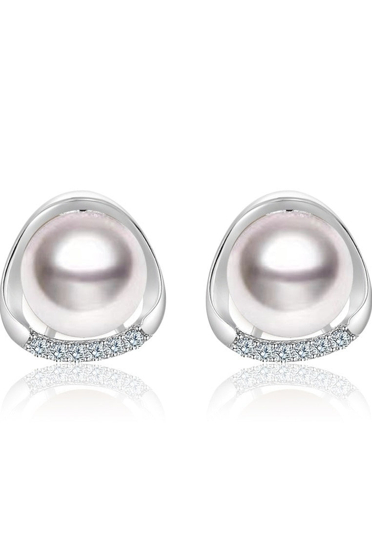 Diamond Zircon Bead Earrings