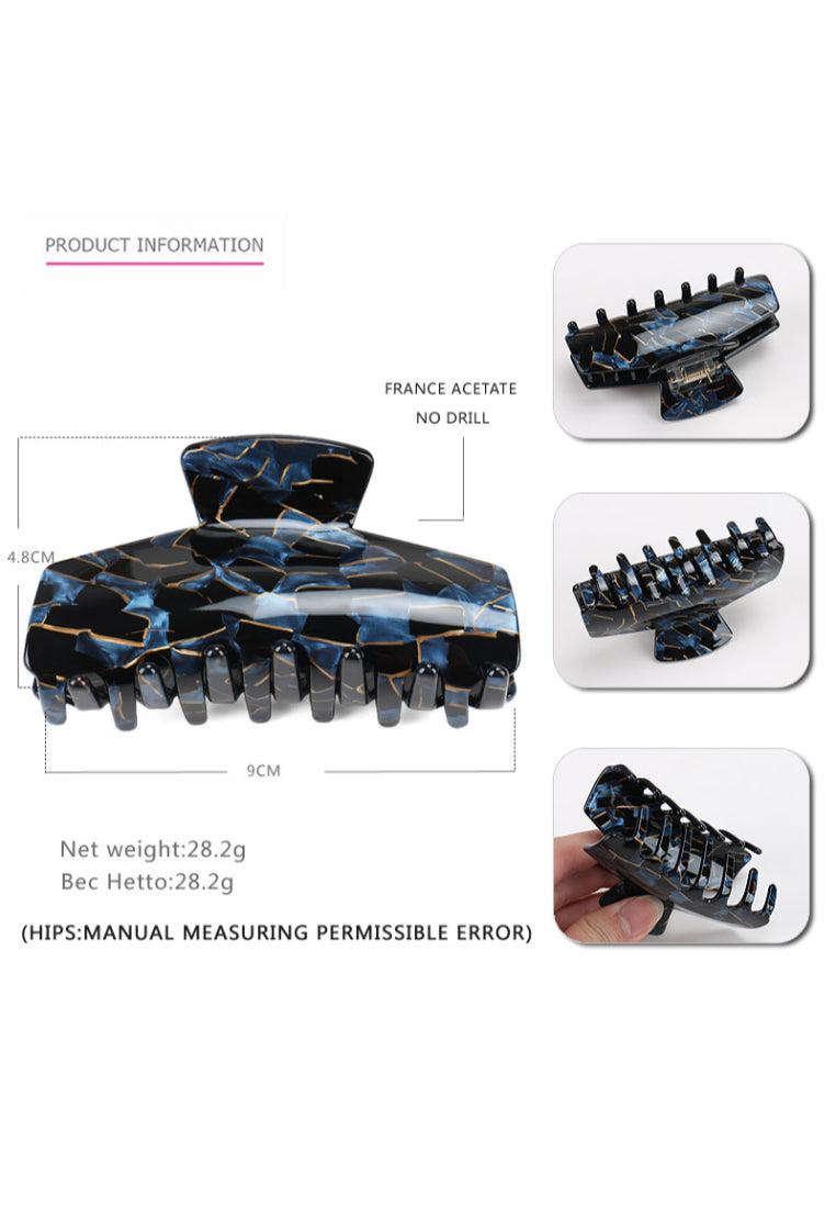 Fashion And Elegant Grey Pattern Geometric Hair Claw - Elegant Hairpiece