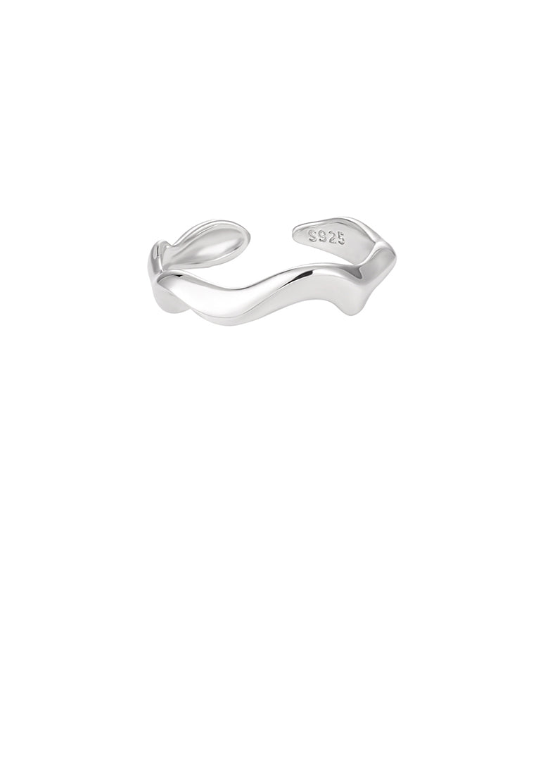 925 Sterling Silver Fashion Simple Irregular Geometric Adjustable Open Ring