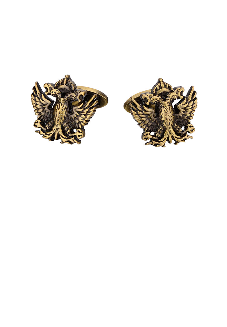 Fashion High-end Vintage Plated Gold Double-headed Eagle Cufflinks