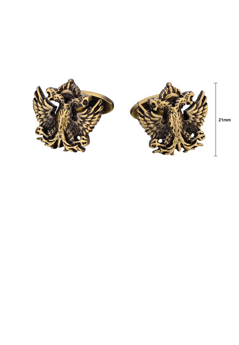 Fashion High-end Vintage Plated Gold Double-headed Eagle Cufflinks
