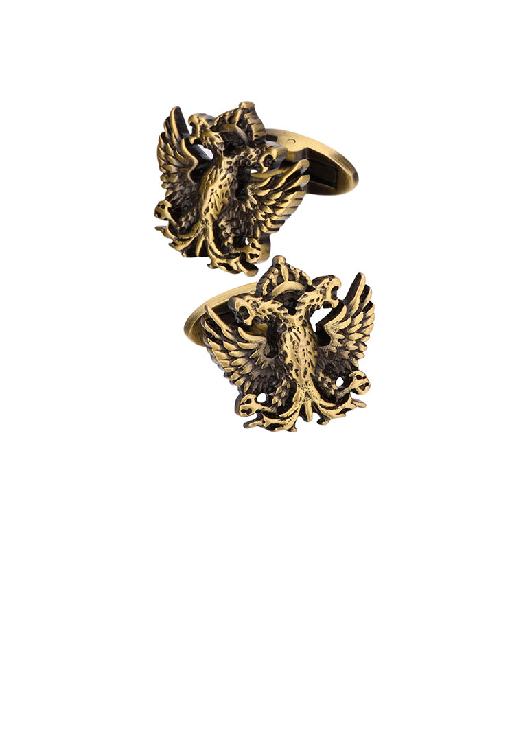 Fashion High-end Vintage Plated Gold Double-headed Eagle Cufflinks