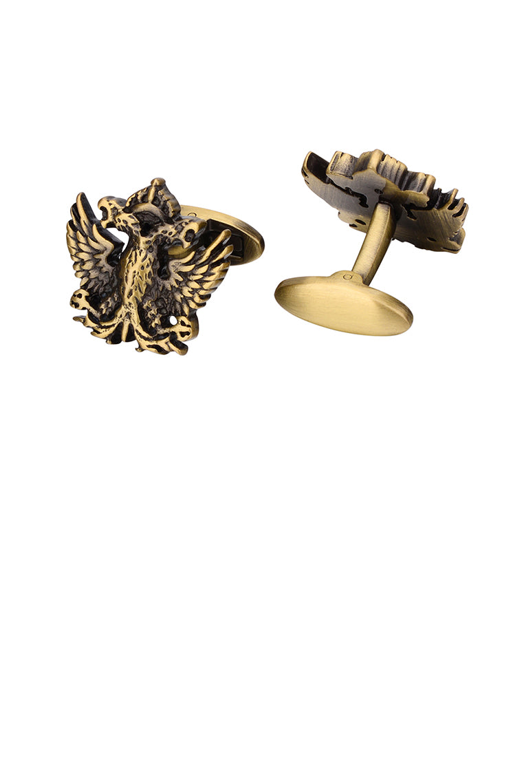 Fashion High-end Vintage Plated Gold Double-headed Eagle Cufflinks