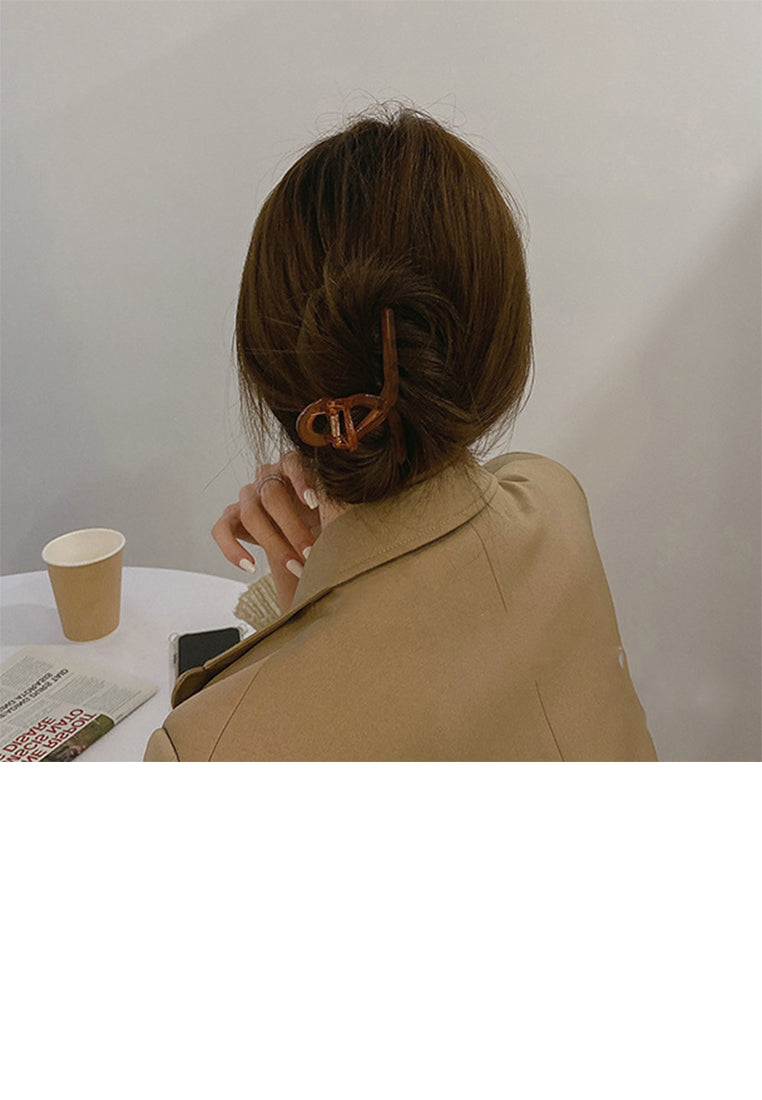 Fashion And Simple Geometric Cross Lines Brown Hair Claw - Elegant Hairpiece - Vibrant Color