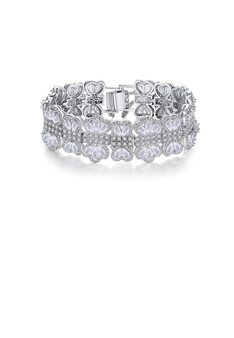 Fashion and Elegant Geometric Pattern Bracelet with Cubic Zirconia 17cm - Luxurious Look