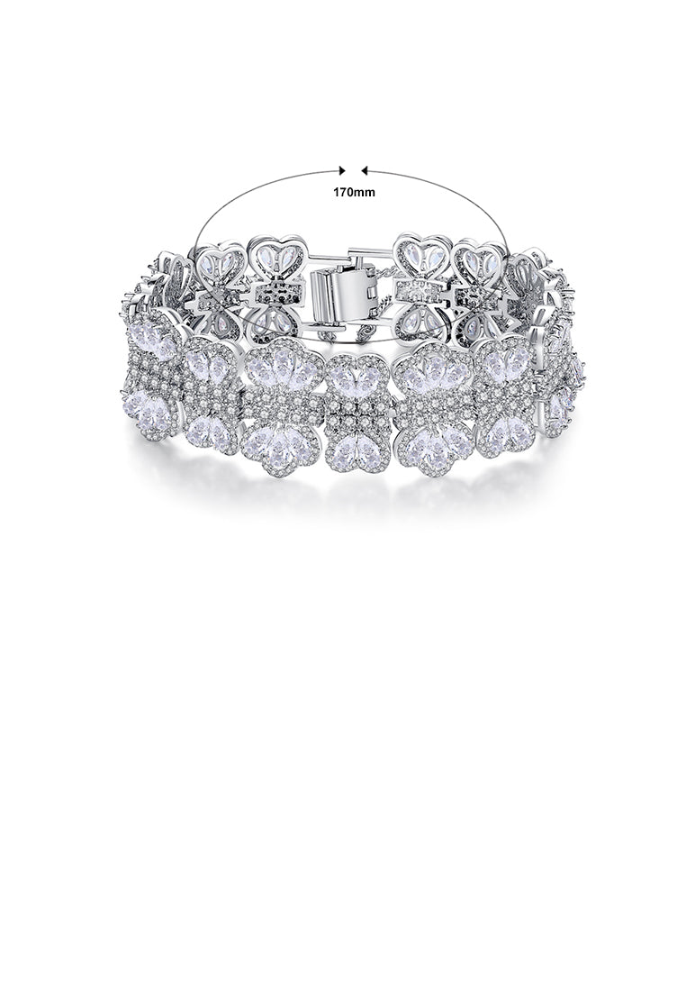 Fashion and Elegant Geometric Pattern Bracelet with Cubic Zirconia 17cm - Luxurious Look