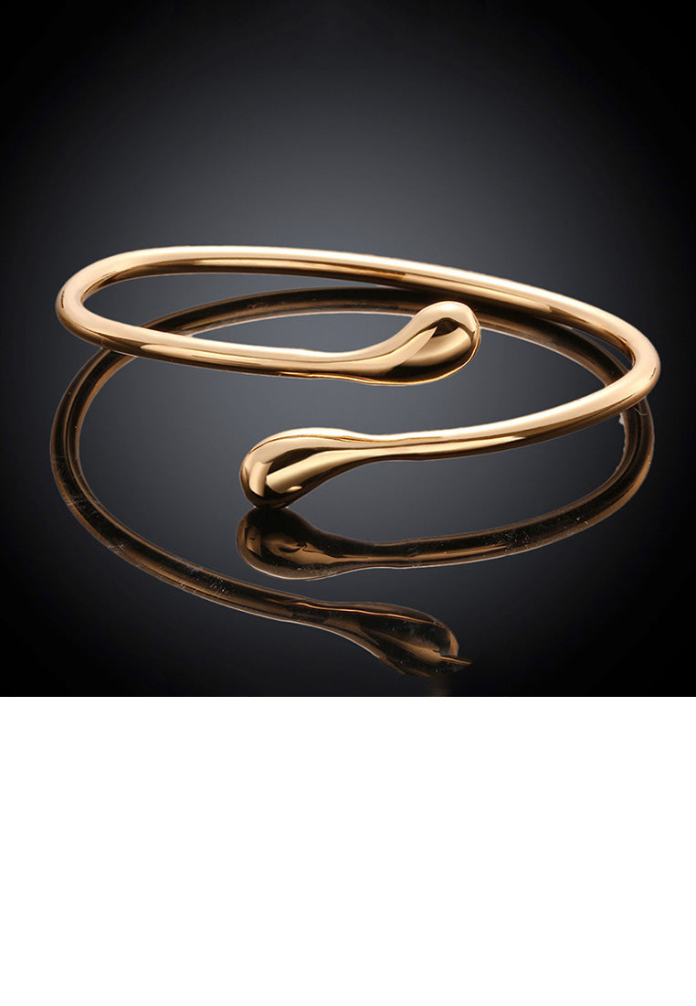 Fashion Simple Plated Gold Water Drop-shaped Bangle
