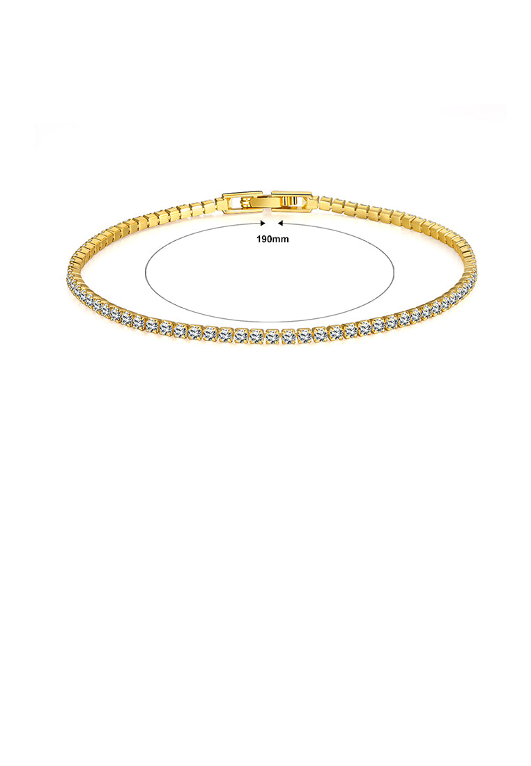 Simple Plated Gold Geometric Cubic Zircon Bracelet