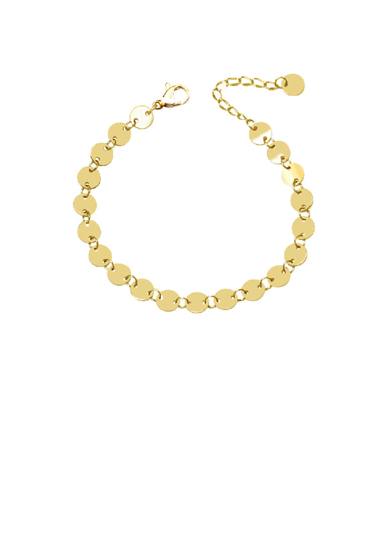 Simple Fashion Plated Gold 316 Stainless Steel Round Geometric Bracelet