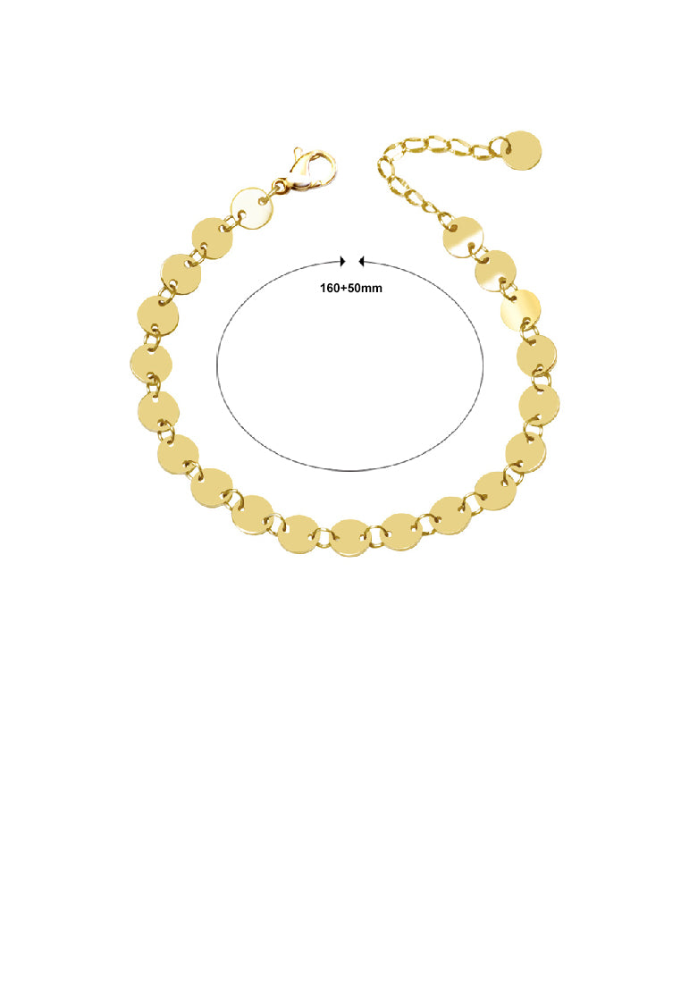 Simple Fashion Plated Gold 316 Stainless Steel Round Geometric Bracelet