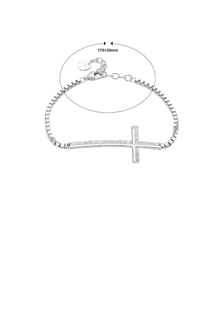 925 Sterling Silver Fashion Simple Cross Bracelet