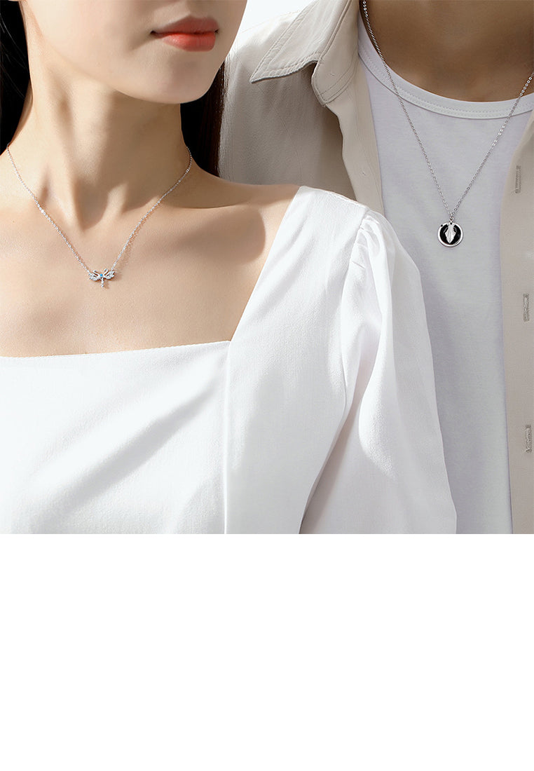 925 Sterling Silver Fashion Creative Knight Shield Sword Pendant with Cubic Zirconia and Couple Necklace For Men - Luxurious Look