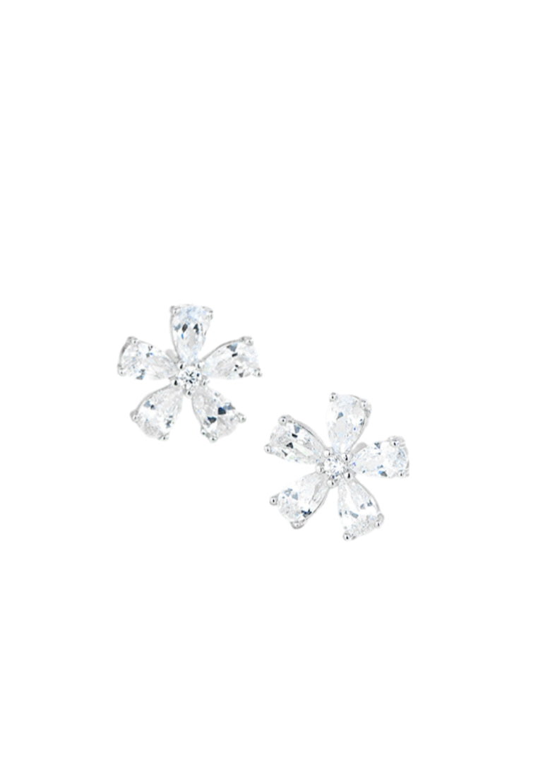 925 Sterling Silver Simple Flower Stud Earrings