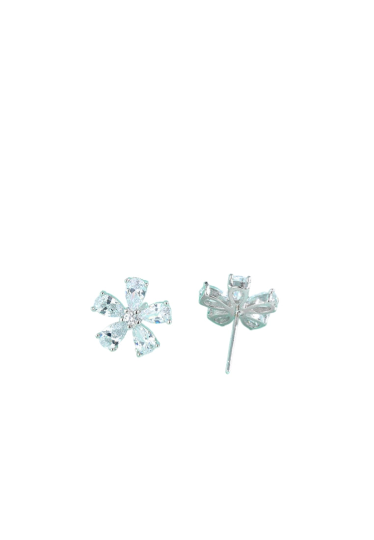 925 Sterling Silver Simple Flower Stud Earrings