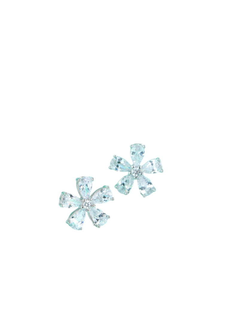 925 Sterling Silver Simple Flower Stud Earrings