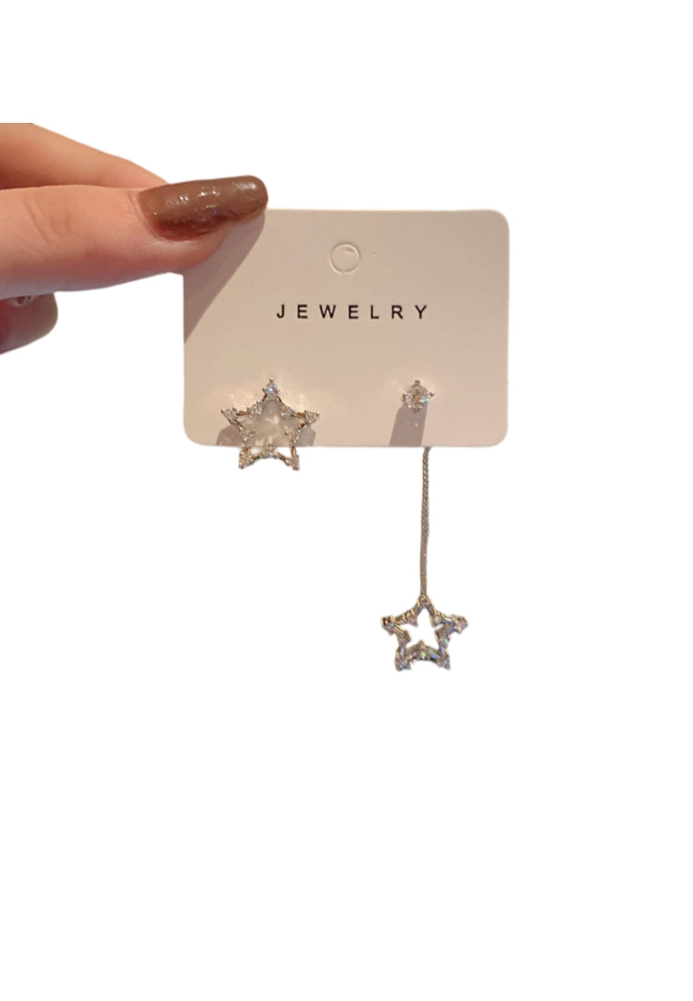 925 Sterling Silver Star Earrings with Austrian Element Crystal