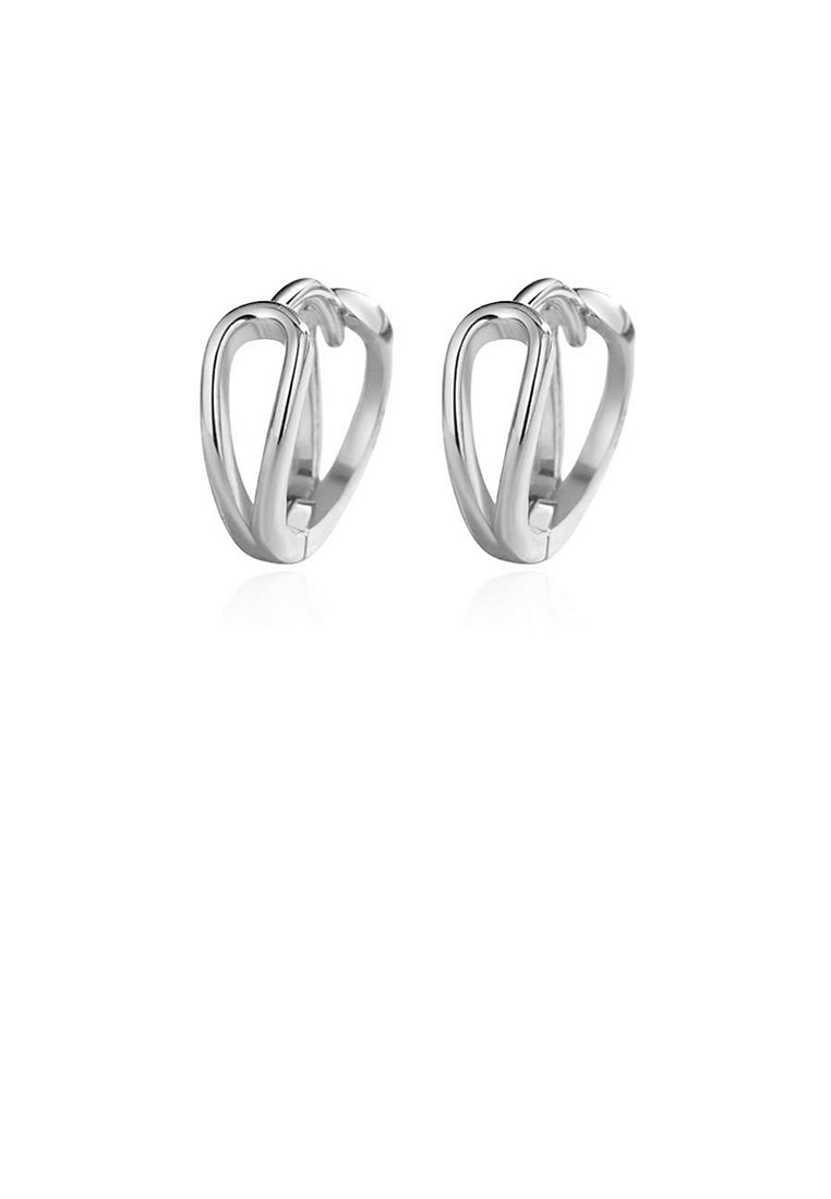 925 Sterling Silver Simple Personalized Double Layer Geometric Earrings