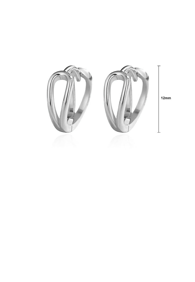 925 Sterling Silver Simple Personalized Double Layer Geometric Earrings