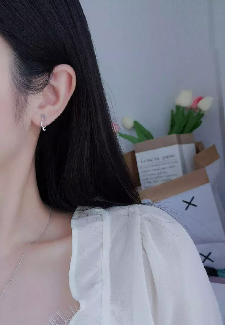 Fish Bone And Cat Earrings