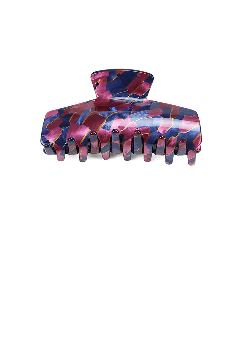 Fashion And Elegant Blue Purple Pattern Geometric Hair Claw - Elegant Hairpiece