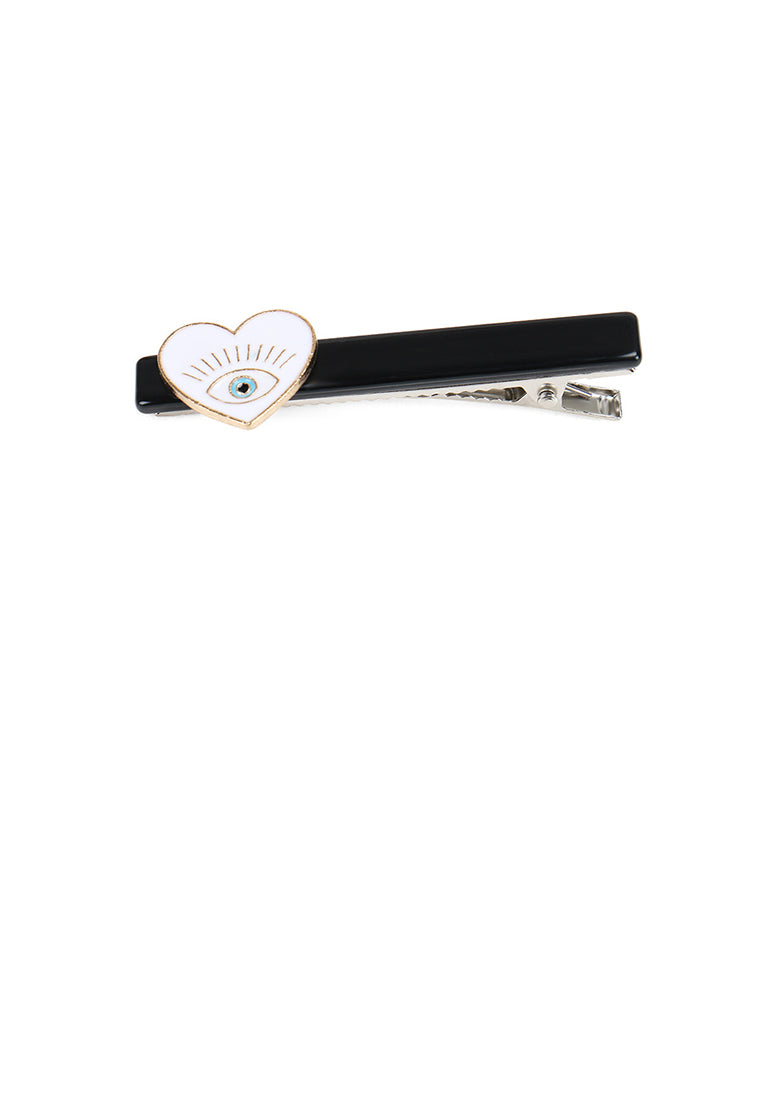 Simple And Fashion Heart-Shaped Black Geometric Rectangle Hair Clip