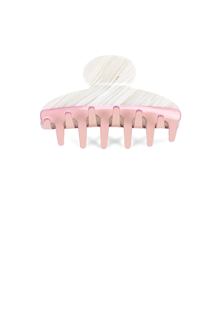 Simple And Elegant Striped Geometric Pink Hair Claw - Elegant Hairpiece - Vibrant Color