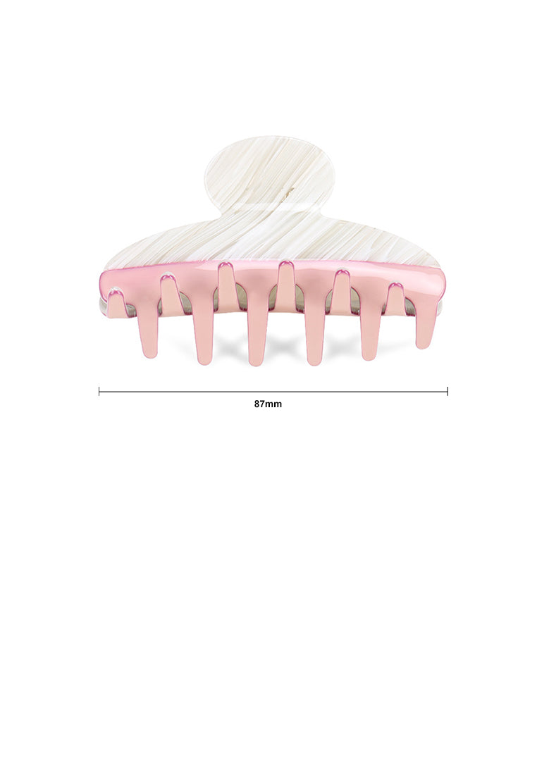 Simple And Elegant Striped Geometric Pink Hair Claw - Elegant Hairpiece - Vibrant Color