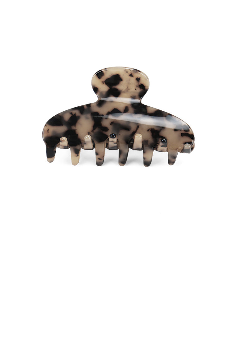 Fashion High-End Beige Tortoiseshell Geometric Small Hair Claw - Elegant Hairpiece