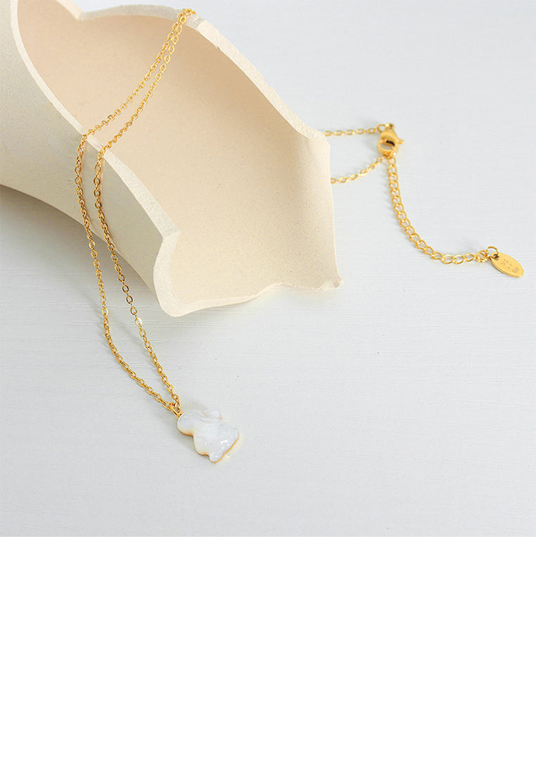 Fashion Simple Plated Gold 316L Stainless Steel Rabbit Pendant with Necklace