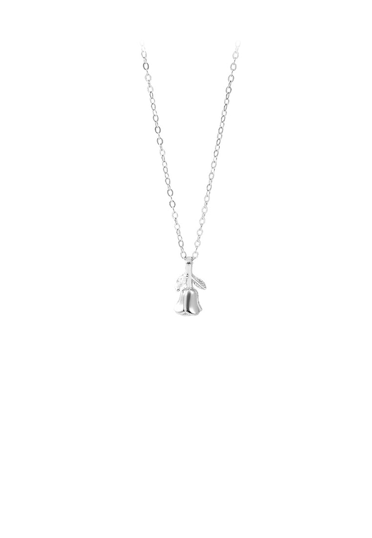 925 Sterling Silver Simple Cute Tulip Pendant with Necklace