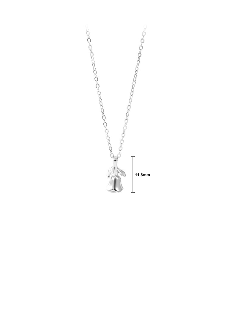 925 Sterling Silver Simple Cute Tulip Pendant with Necklace