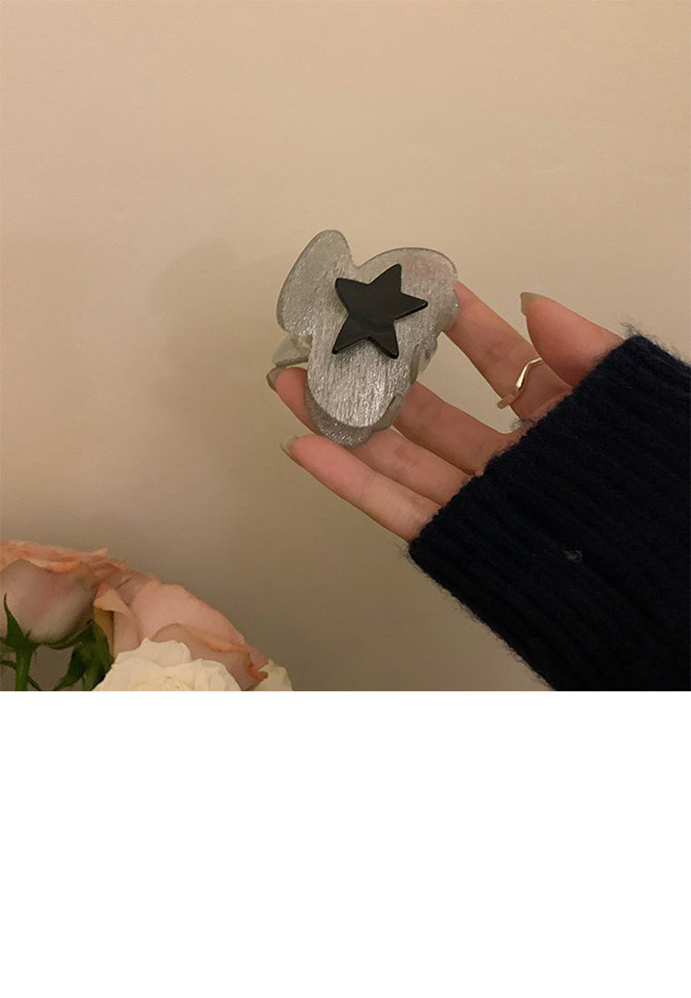 Fashion And Simple Black Star Geometric Hair Claw - Elegant Hairpiece