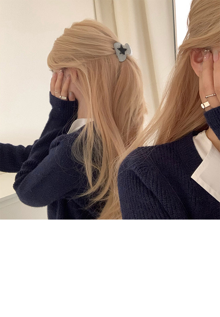 Fashion And Simple Black Star Geometric Hair Claw - Elegant Hairpiece