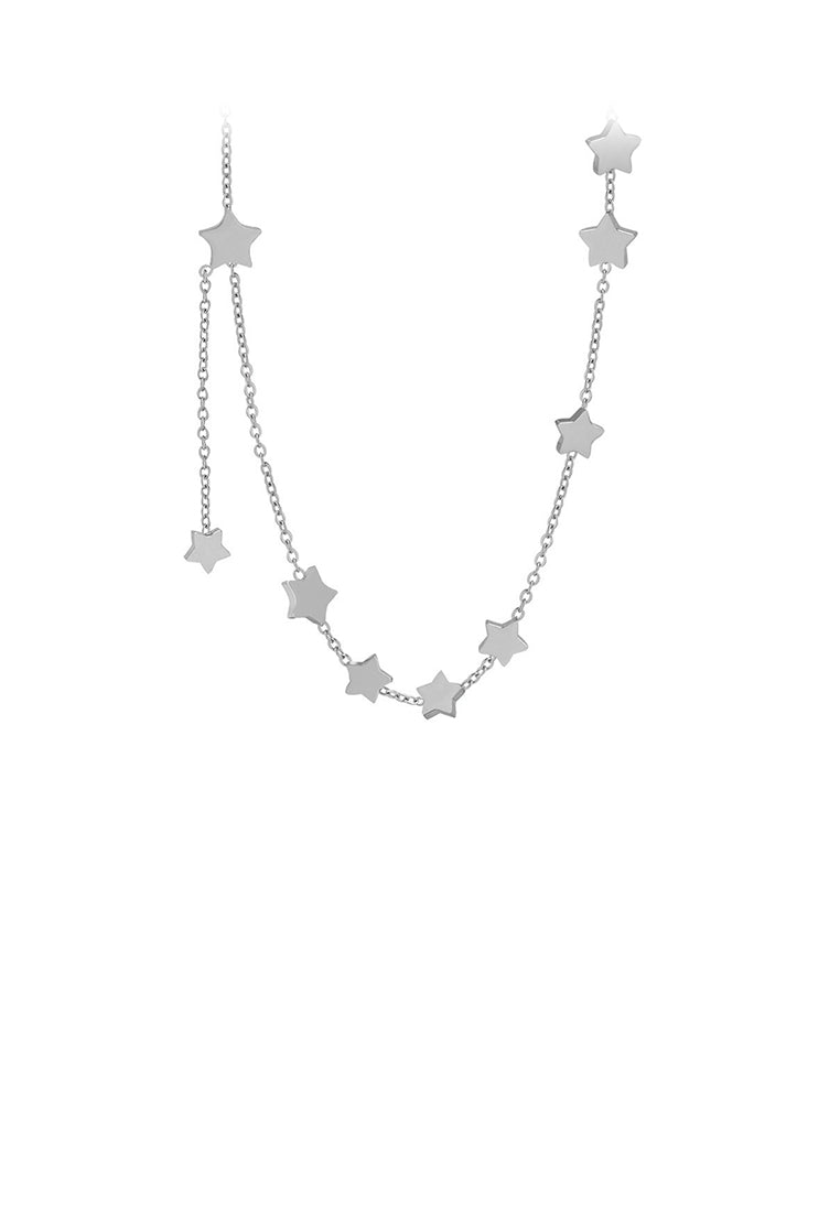 Simple and Fashion 316L Stainless Steel Star Tassel Necklace