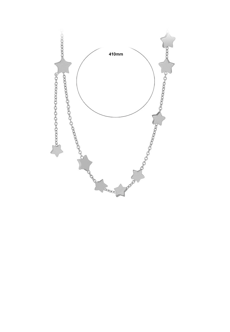 Simple and Fashion 316L Stainless Steel Star Tassel Necklace