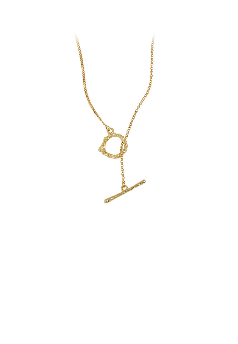 925 Sterling Silver Plated Gold Simple Fashion Geometric Circle Necklace