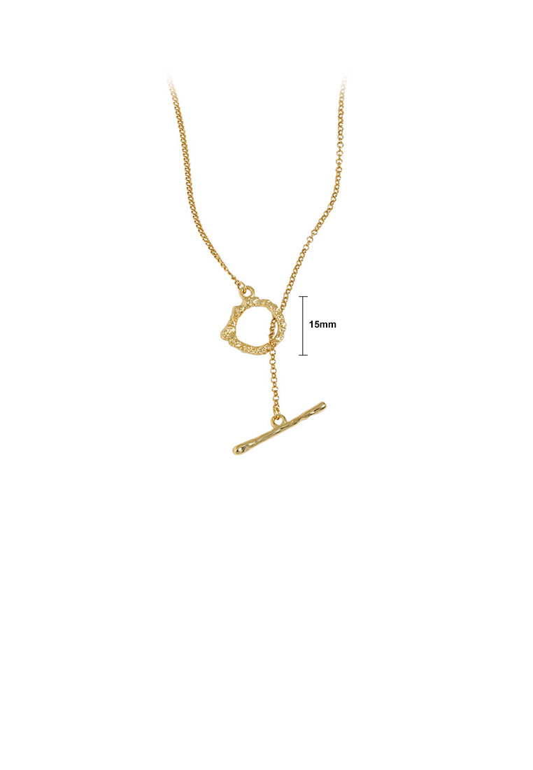 925 Sterling Silver Plated Gold Simple Fashion Geometric Circle Necklace