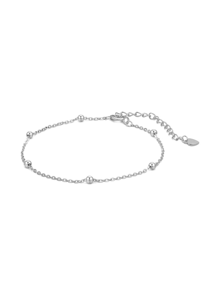 925 Sterling Silver Simple Fashion Round Bead Bracelet