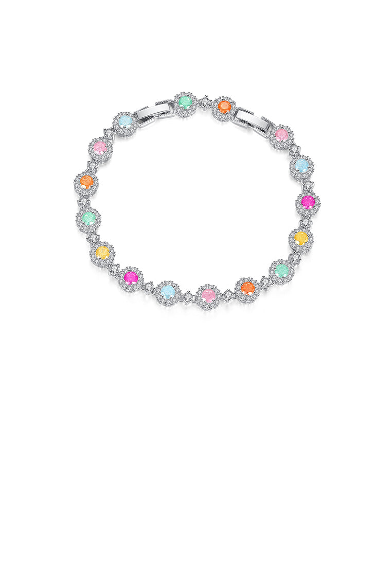 Simple Fashion Geometric Round Color Cubic Zirconia Bracelet - Luxurious Look