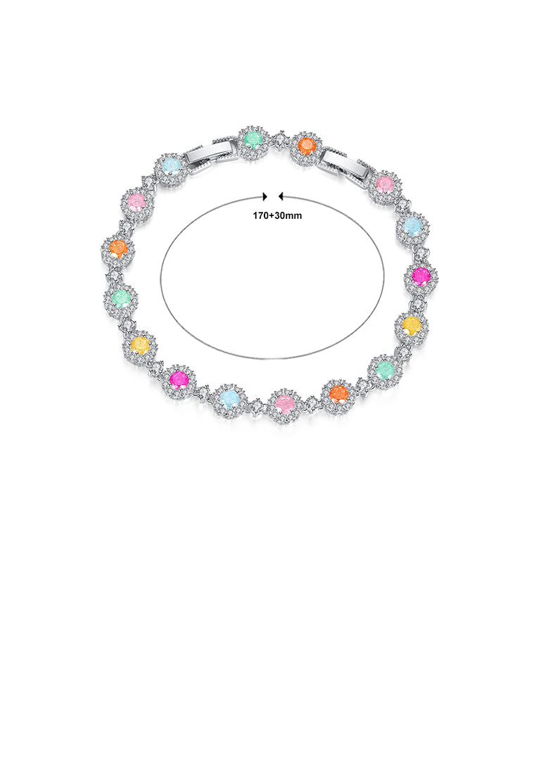 Simple Fashion Geometric Round Color Cubic Zirconia Bracelet - Luxurious Look