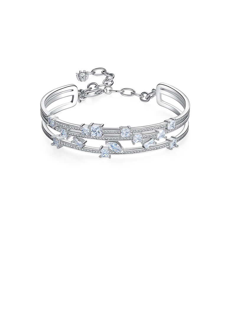 Fashion Temperament Geometric Multilayer Cubic Zirconia Bracelet - Luxurious Look