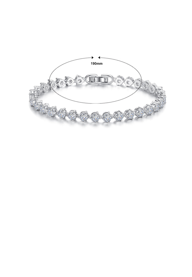Simple and Fashion Geometric Round Cubic Zirconia Bracelet 19cm - Luxurious Look